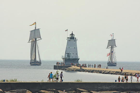 2011-08-05-0051 Lynx and Pride of Balitmore II with Ludington Lighthouse