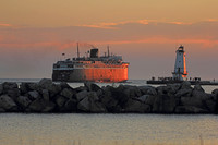 2014-08-17-0029 Badger Leaves Ludington at Sunset