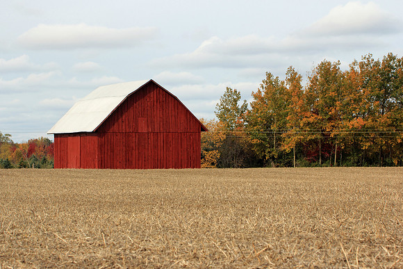 2013-10-20-0027 Red Barn and Corn Field